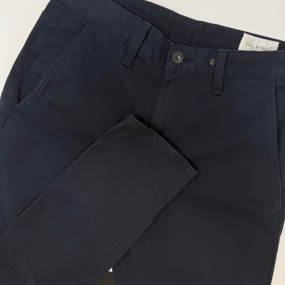 Rag Bone Navy Chinos Mens Size 29‎ Cotton Poly Blend Straight Fit Pants